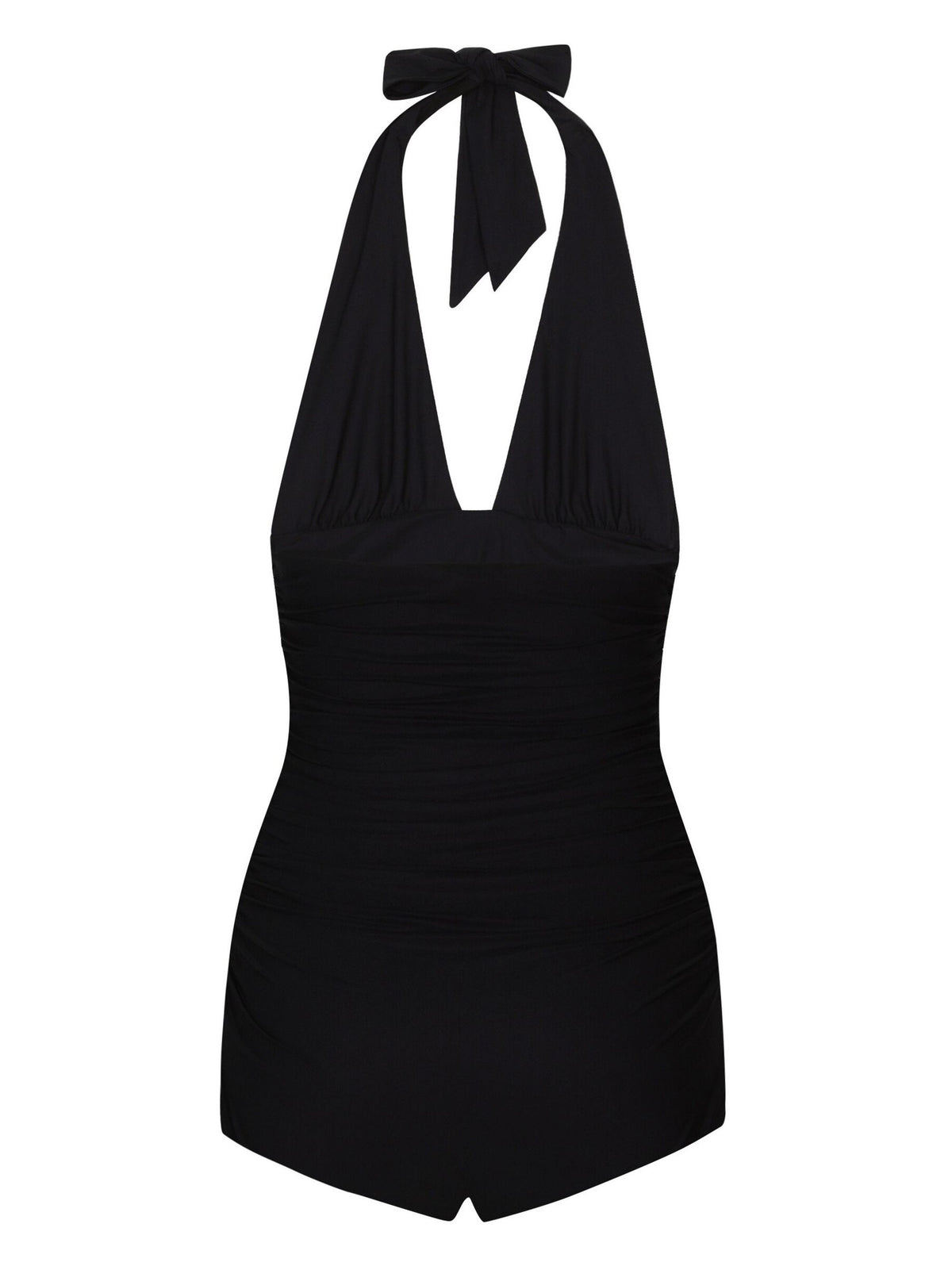 One-piece swimsuit with plunging neckline