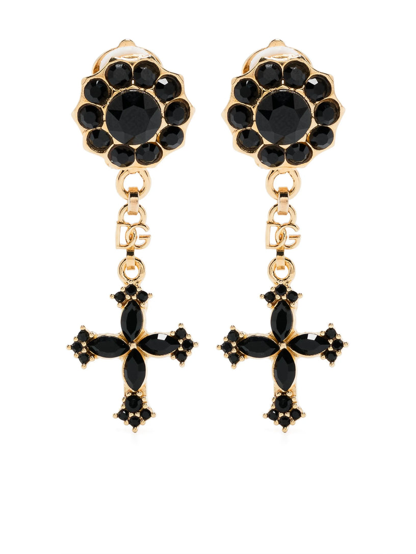 Dangle earrings with crosses