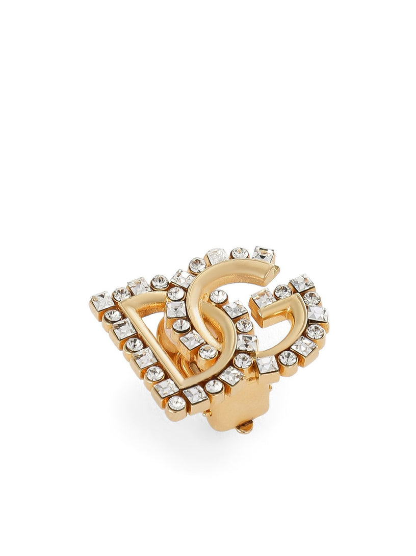 Earrings with rhinestone-detailed DG logo