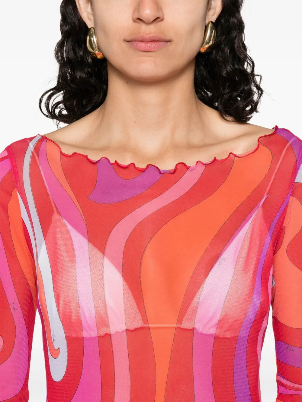 Marmo-Print Tulle Dress