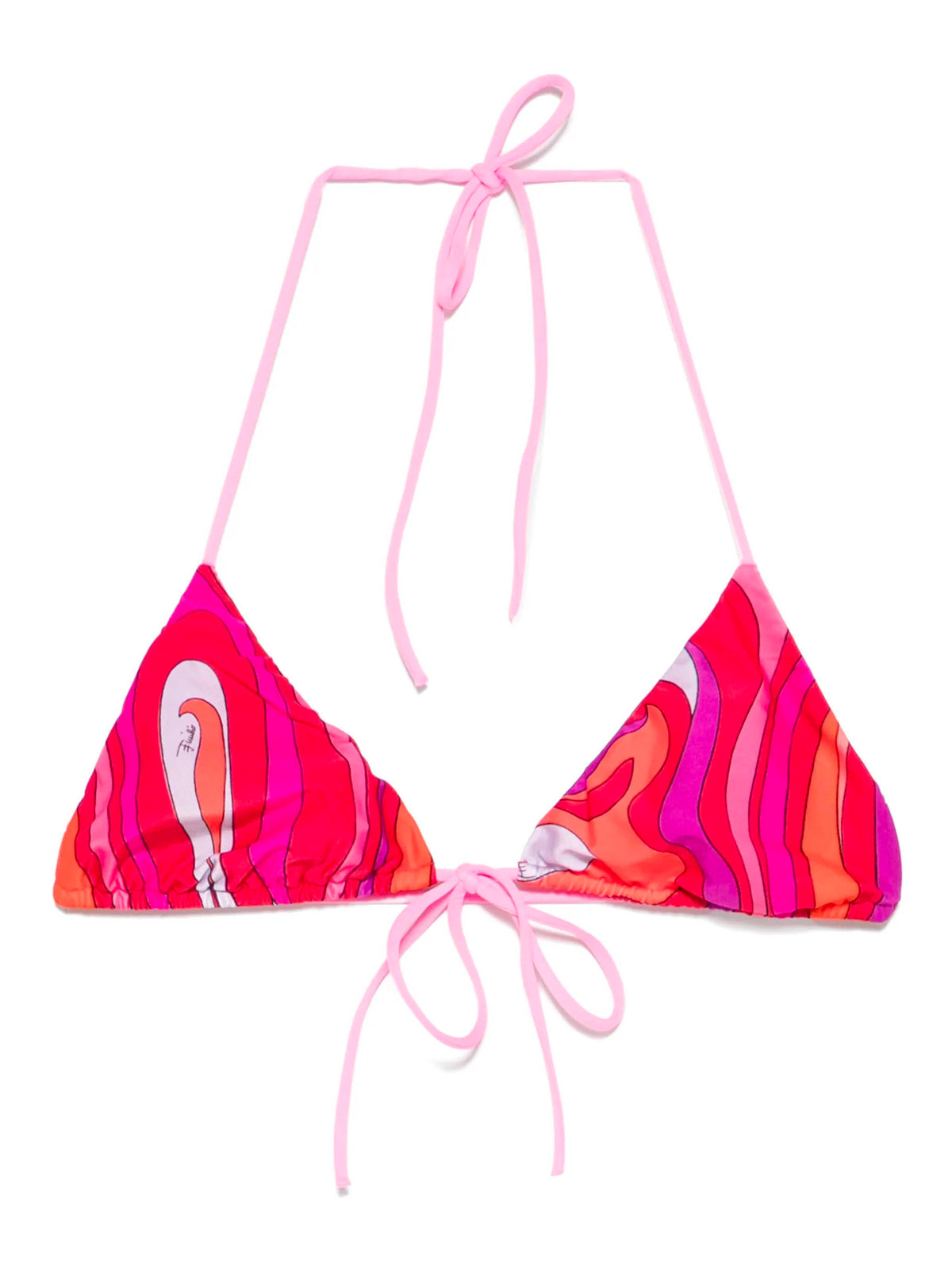 Marmo Print Triangle Bikini Top