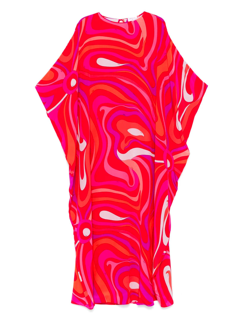 Orchidee Print Silk Kaftan