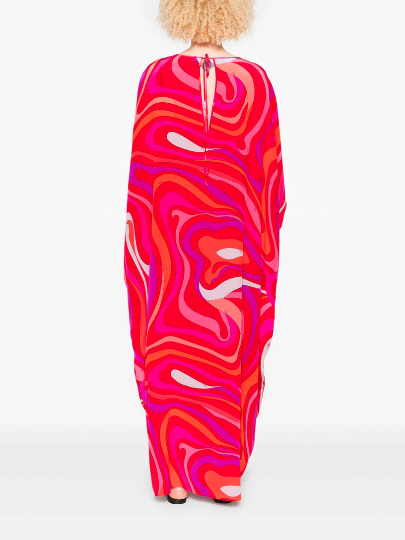 Orchidee Print Silk Kaftan