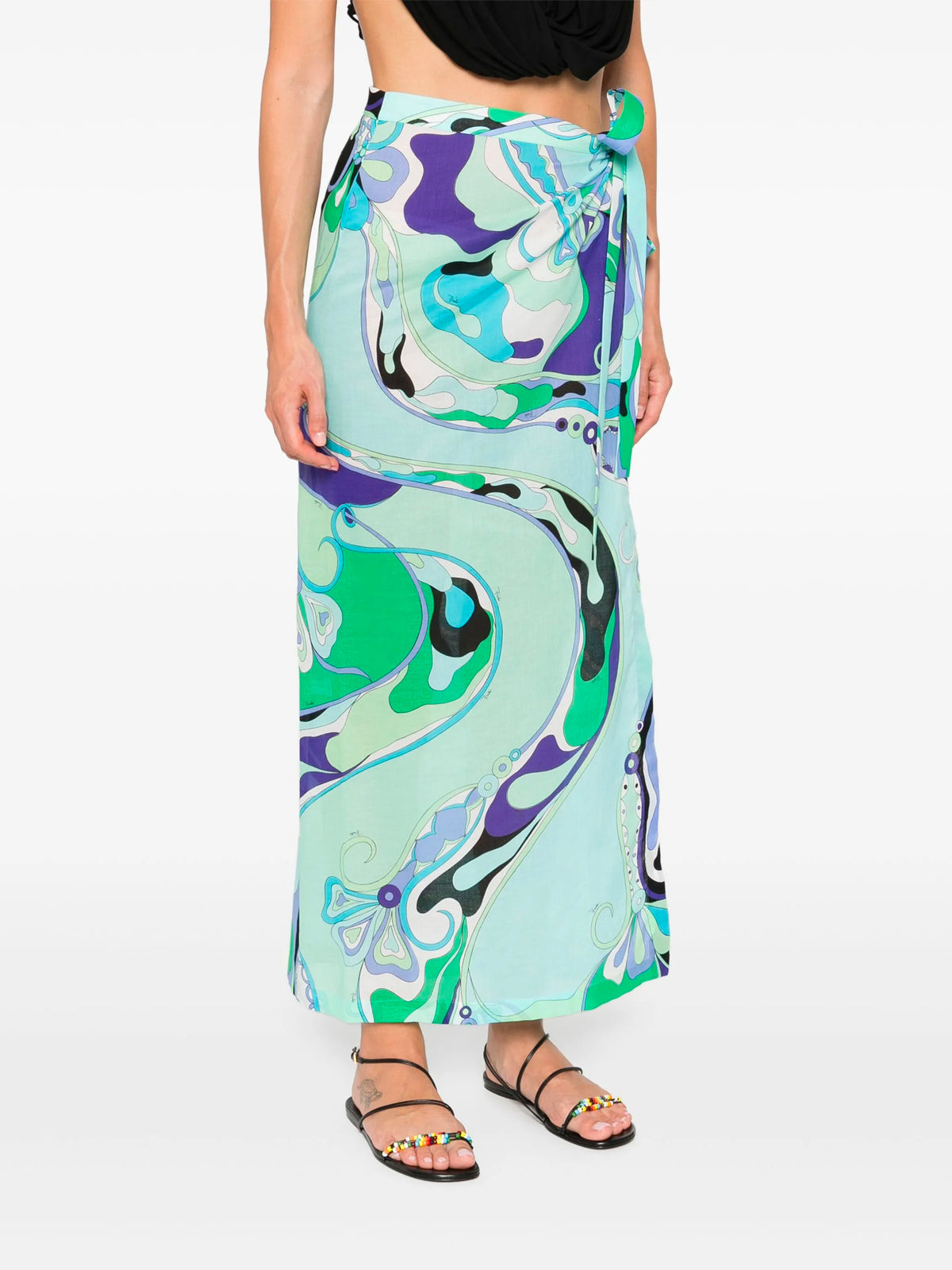 Orchidee-Print Wrap Skirt