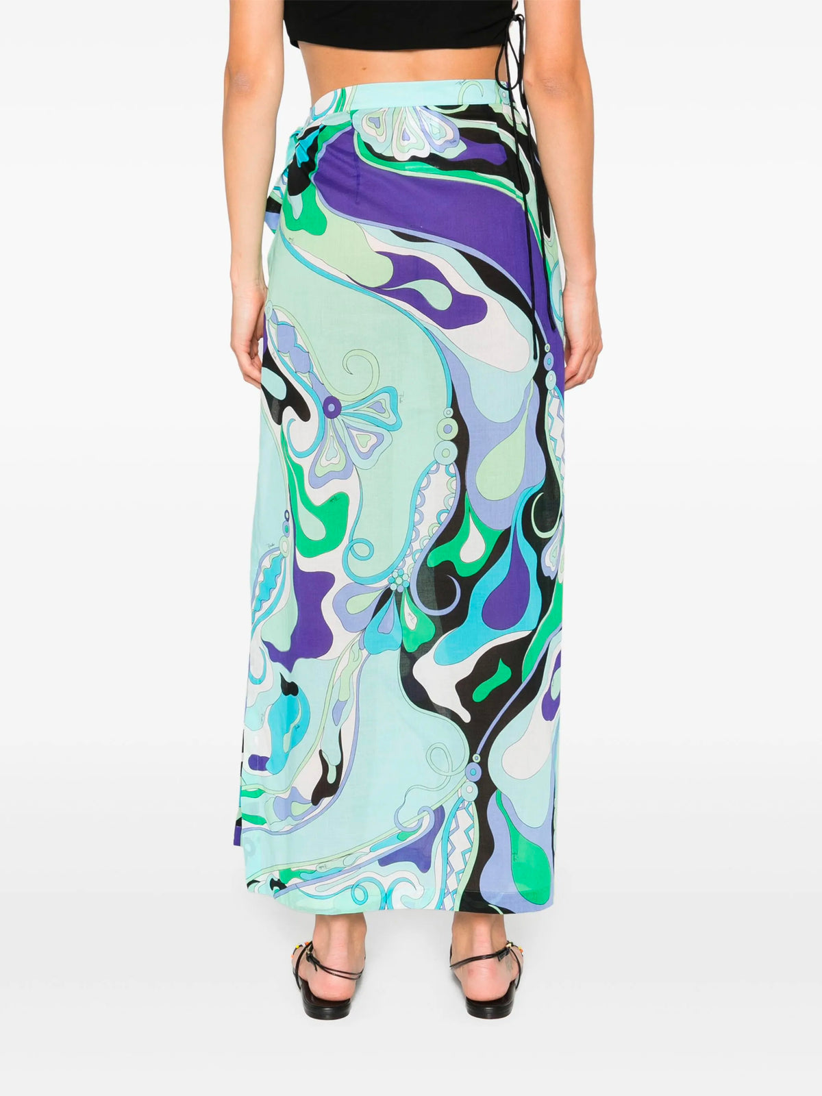 Orchidee-Print Wrap Skirt