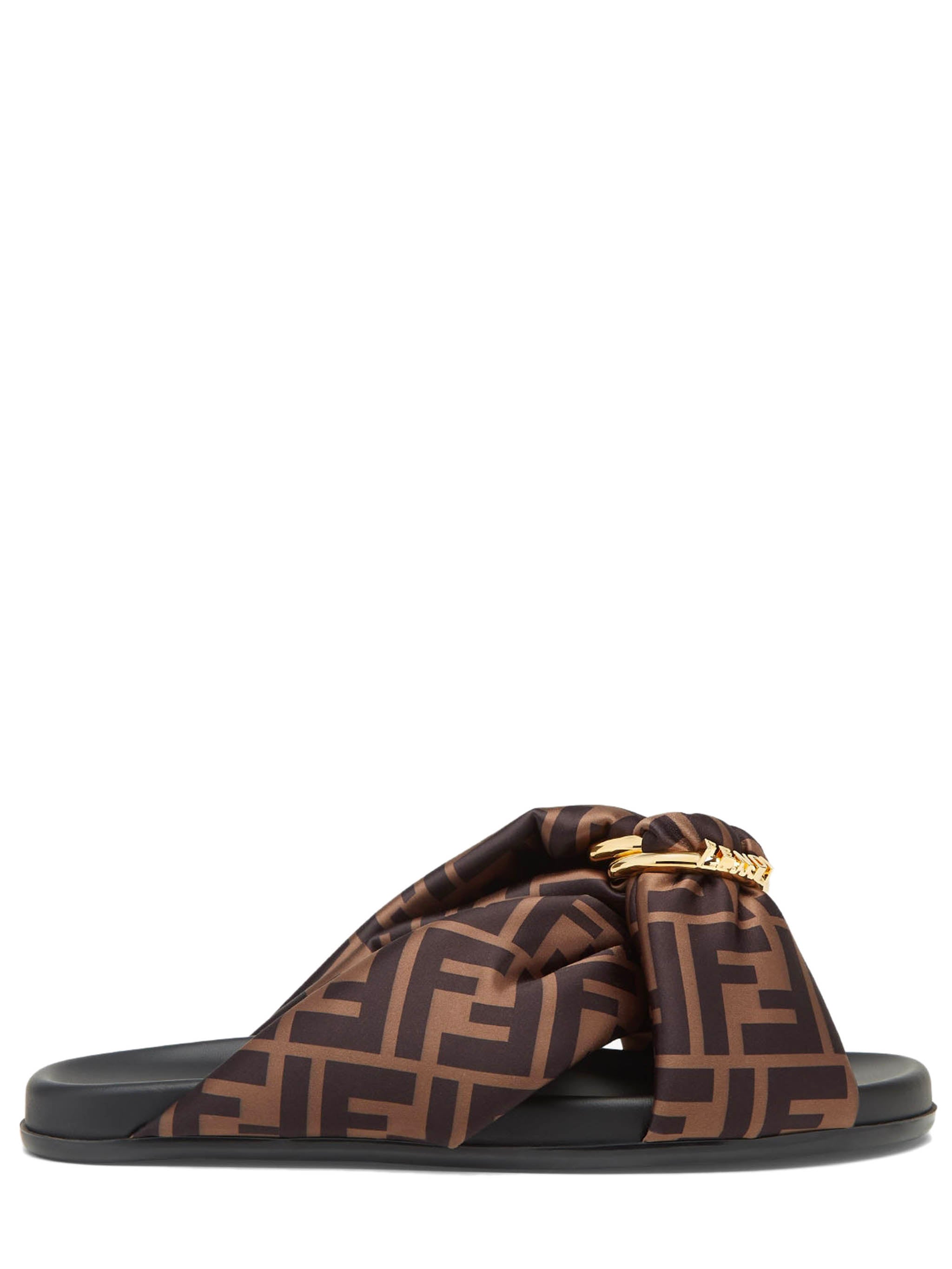 Fendi ロゴ入りブラウンミュール SS25---fendi---8X8645AE7SF0R7V