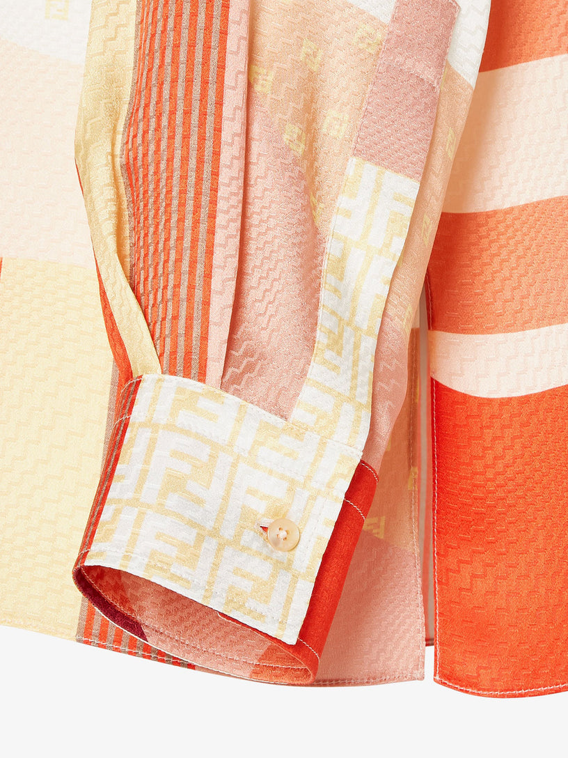 Silk shirt with patchwork print