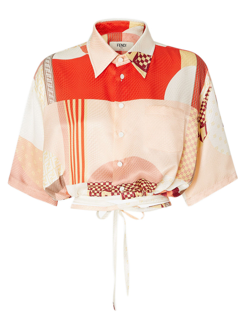 Shirt with patchwork print