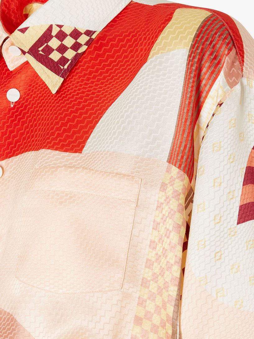 Shirt with patchwork print