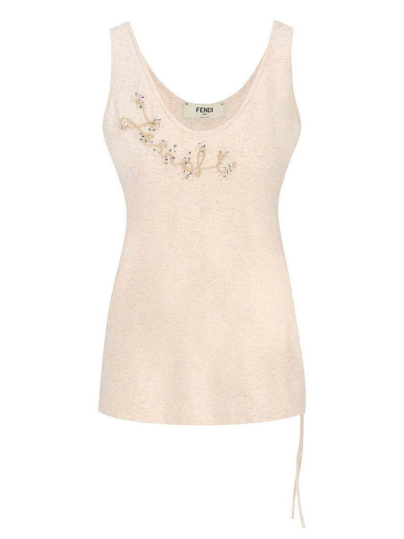 Cotton and linen tank top