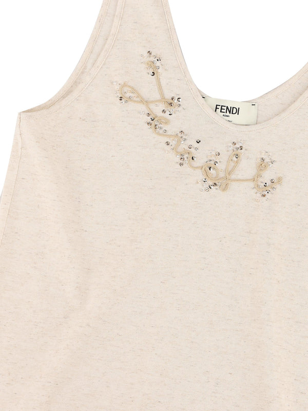 Cotton and linen tank top