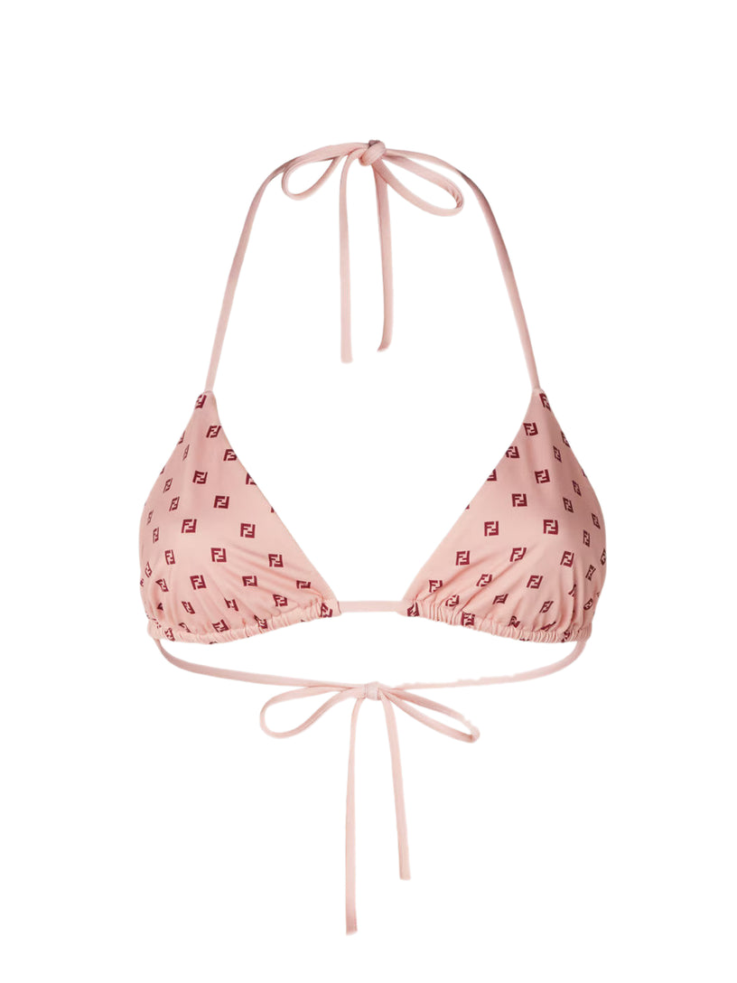 Bikini top with micro ff print