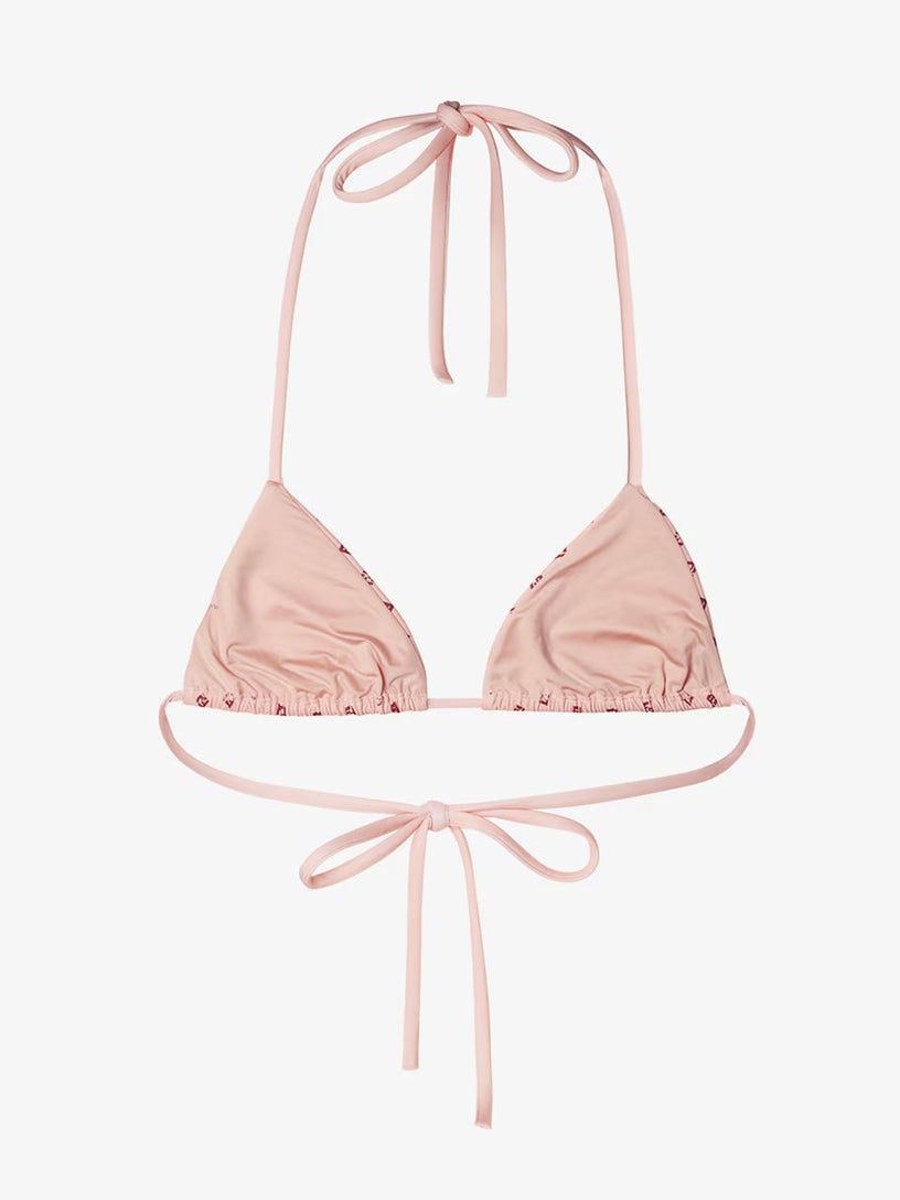 Bikini top with micro ff print