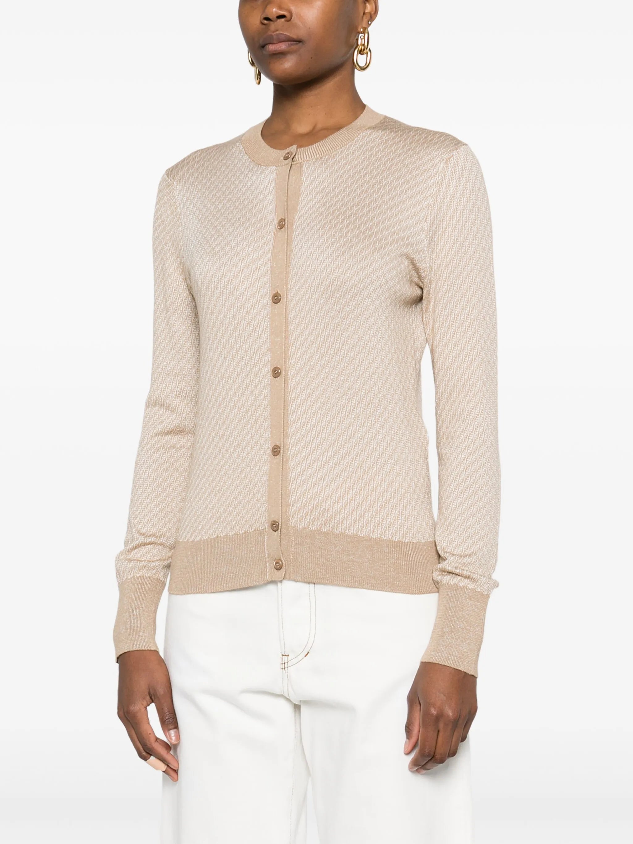 Micro FF Cardigan FENDI Beige | Grifo210