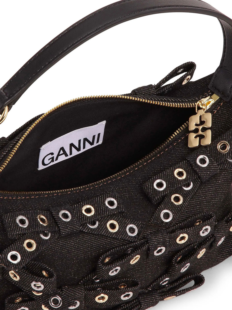 Small denim butterfly bow shoulder bag