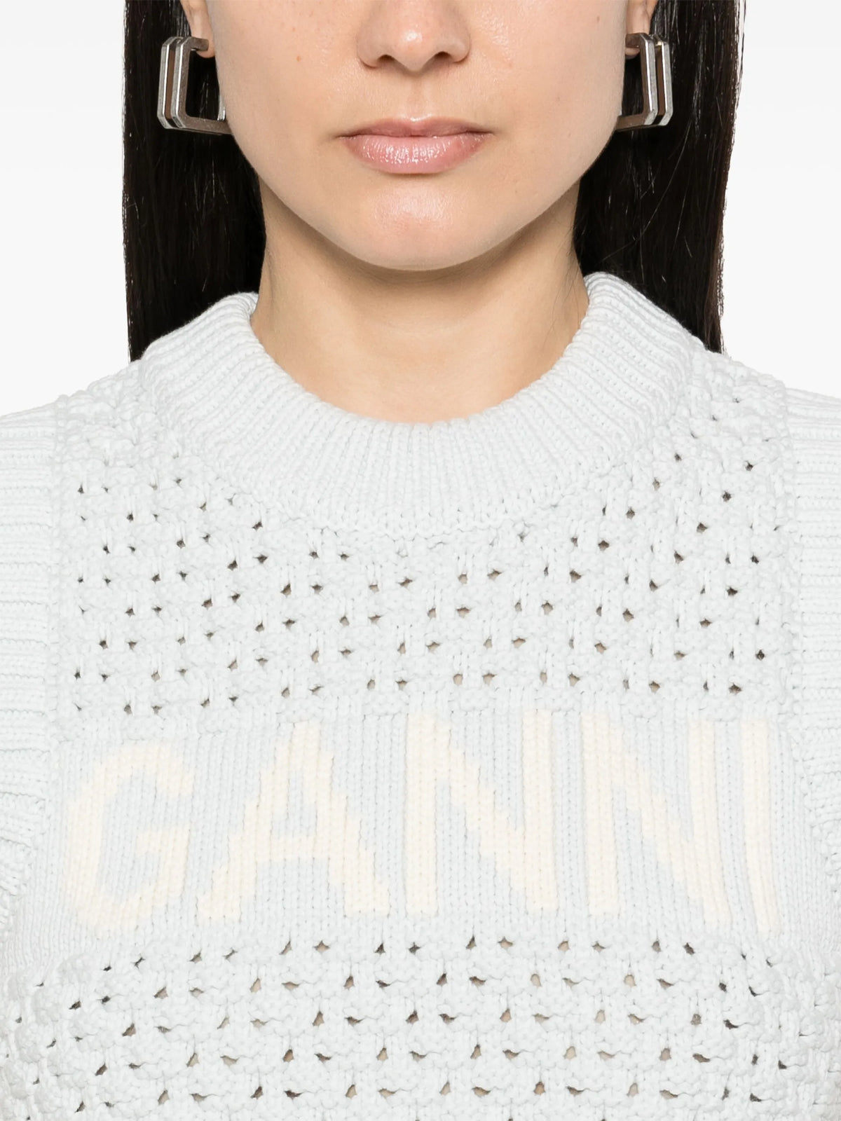 Knitted vest with logo