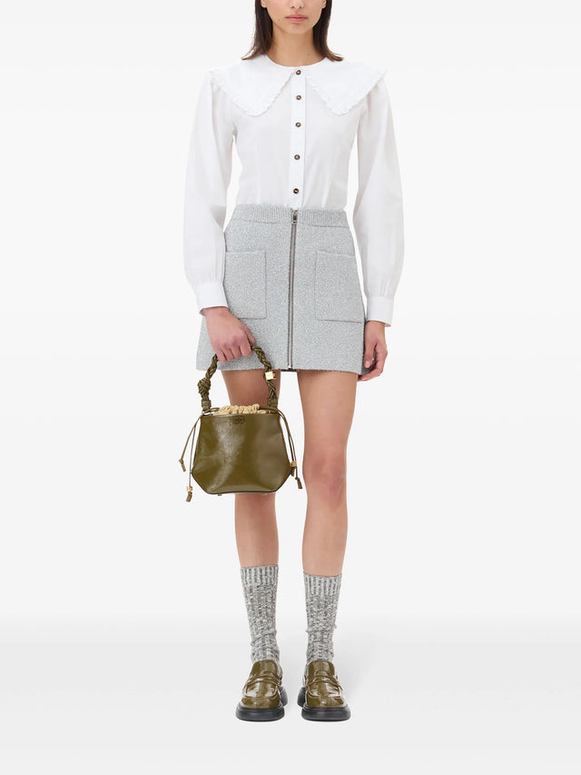 Zip-up knit skirt