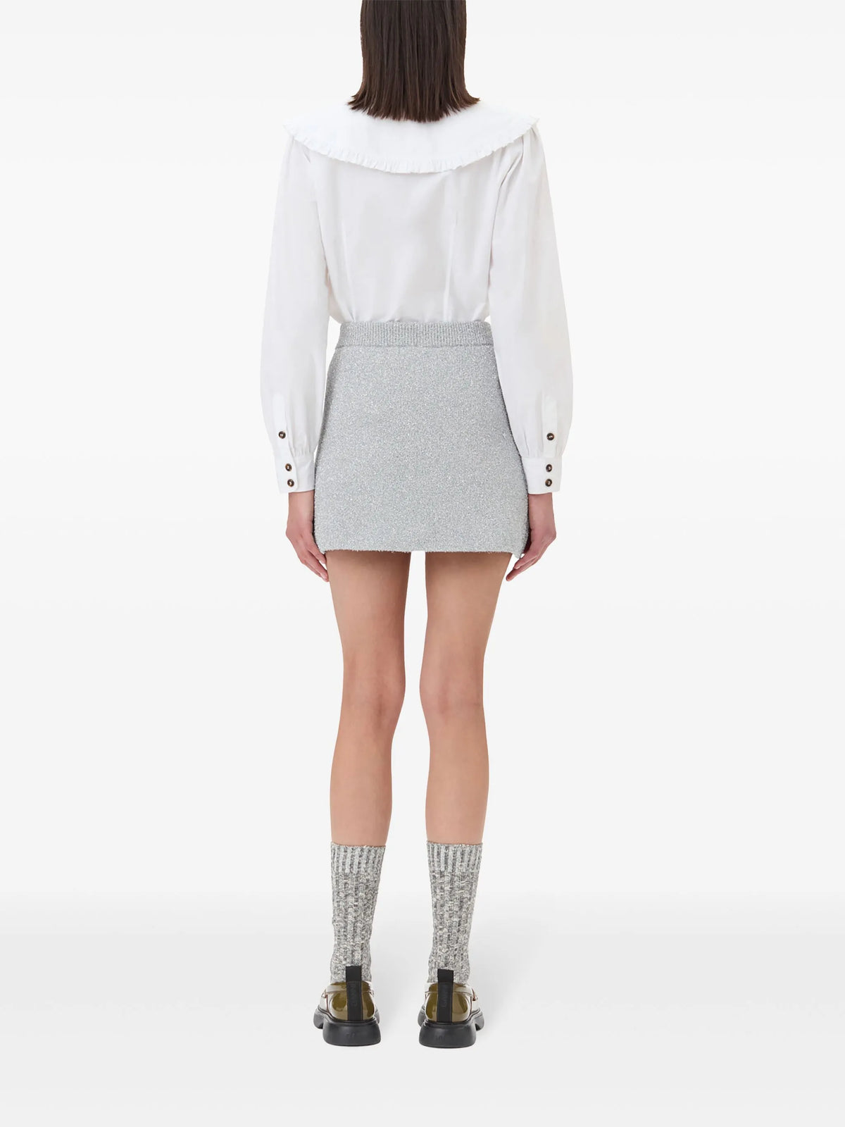 Zip-up knit skirt