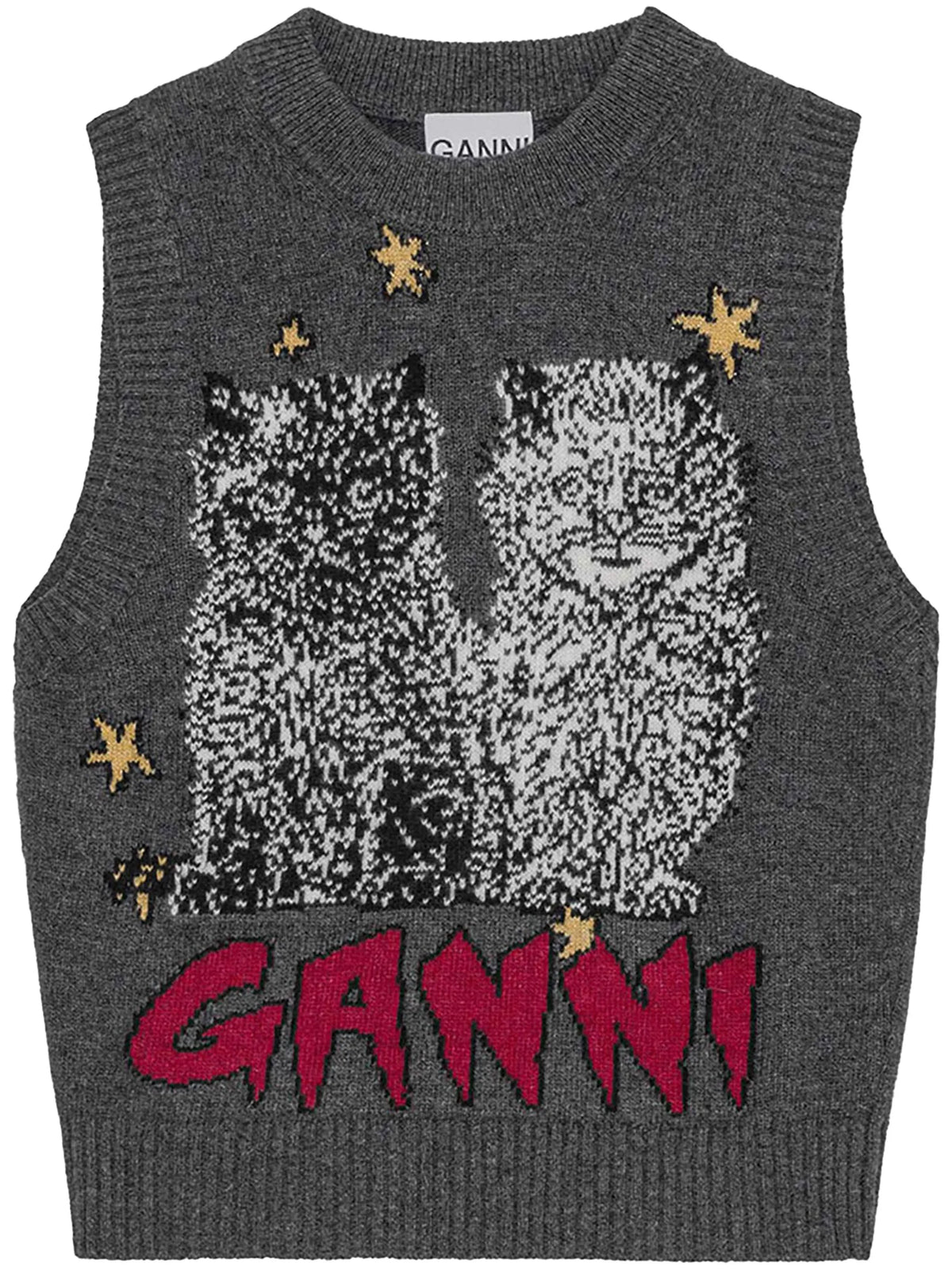 Vest with graphic cats