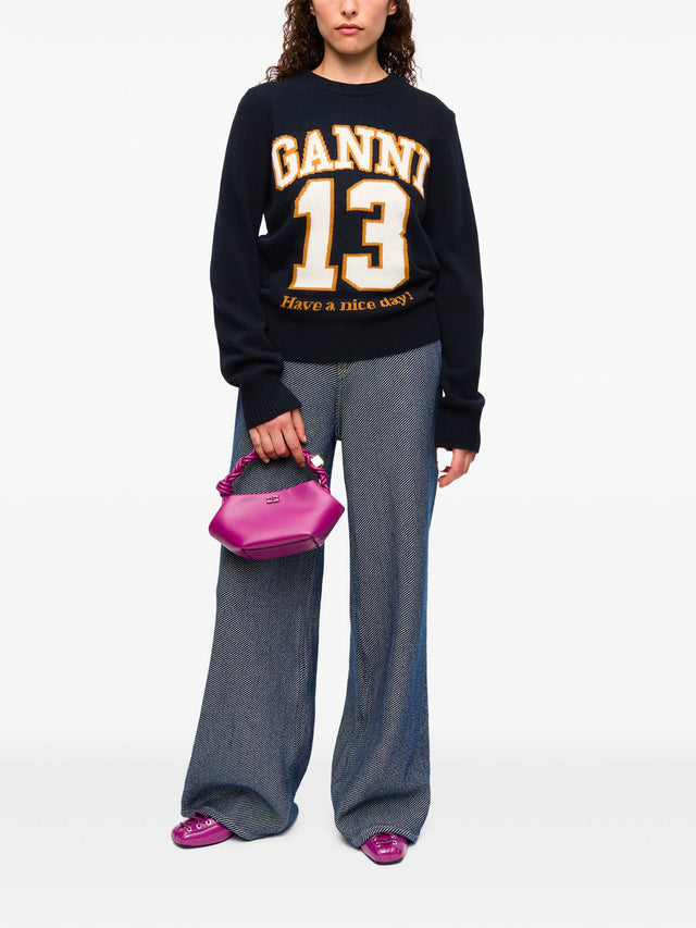 Wool Blend Baseball Sweater