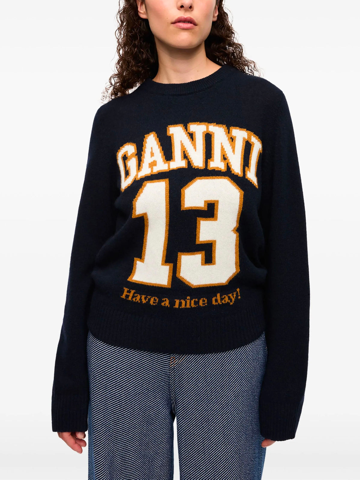Wool Blend Baseball Sweater