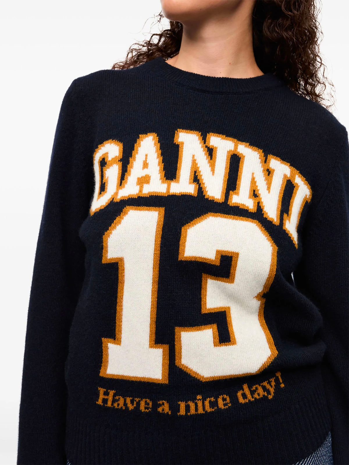 Wool Blend Baseball Sweater