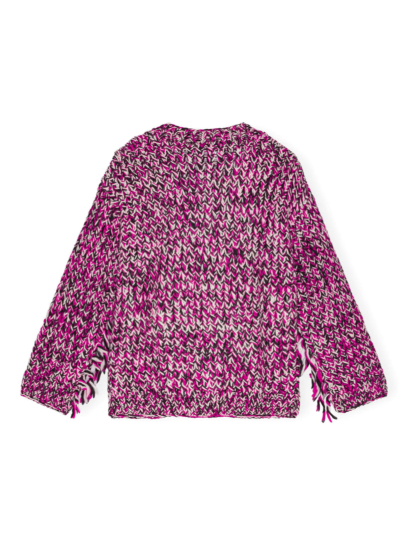 Hand knitted wool cardigan