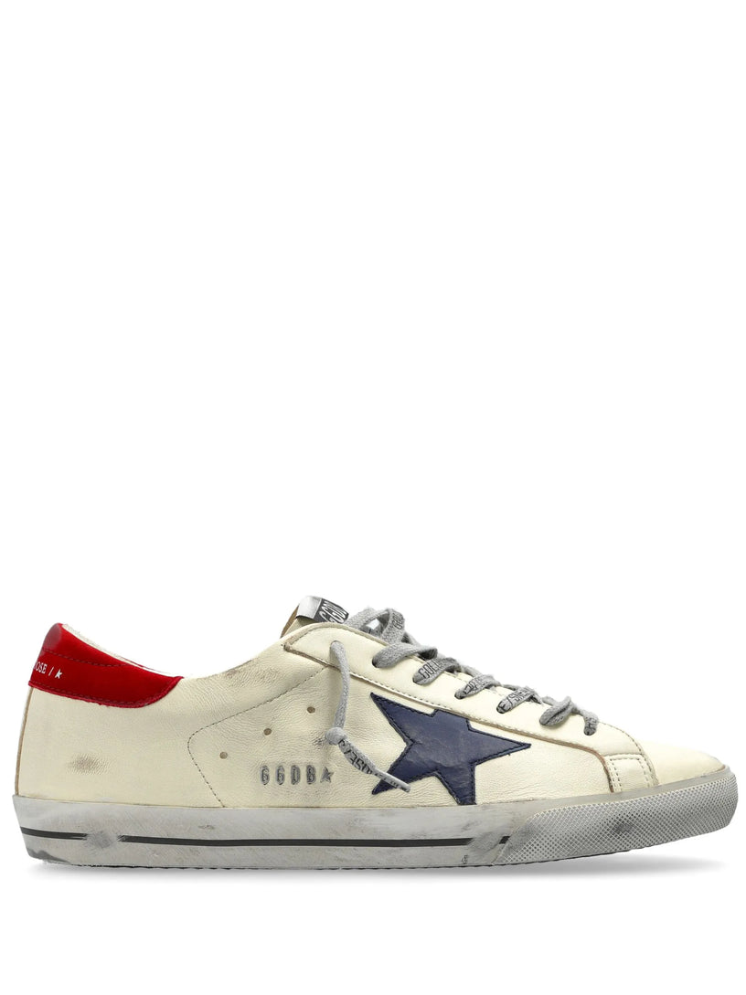 Super-Star in leather with leather star and suede heel tab