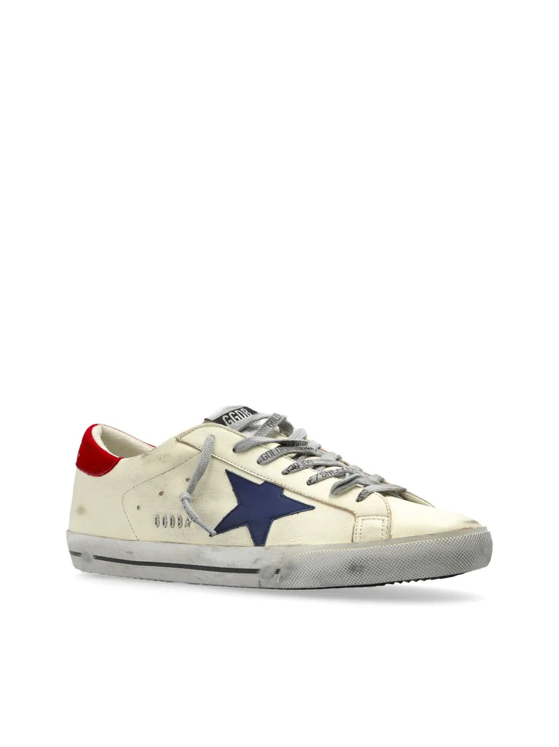 Super-Star in leather with leather star and suede heel tab