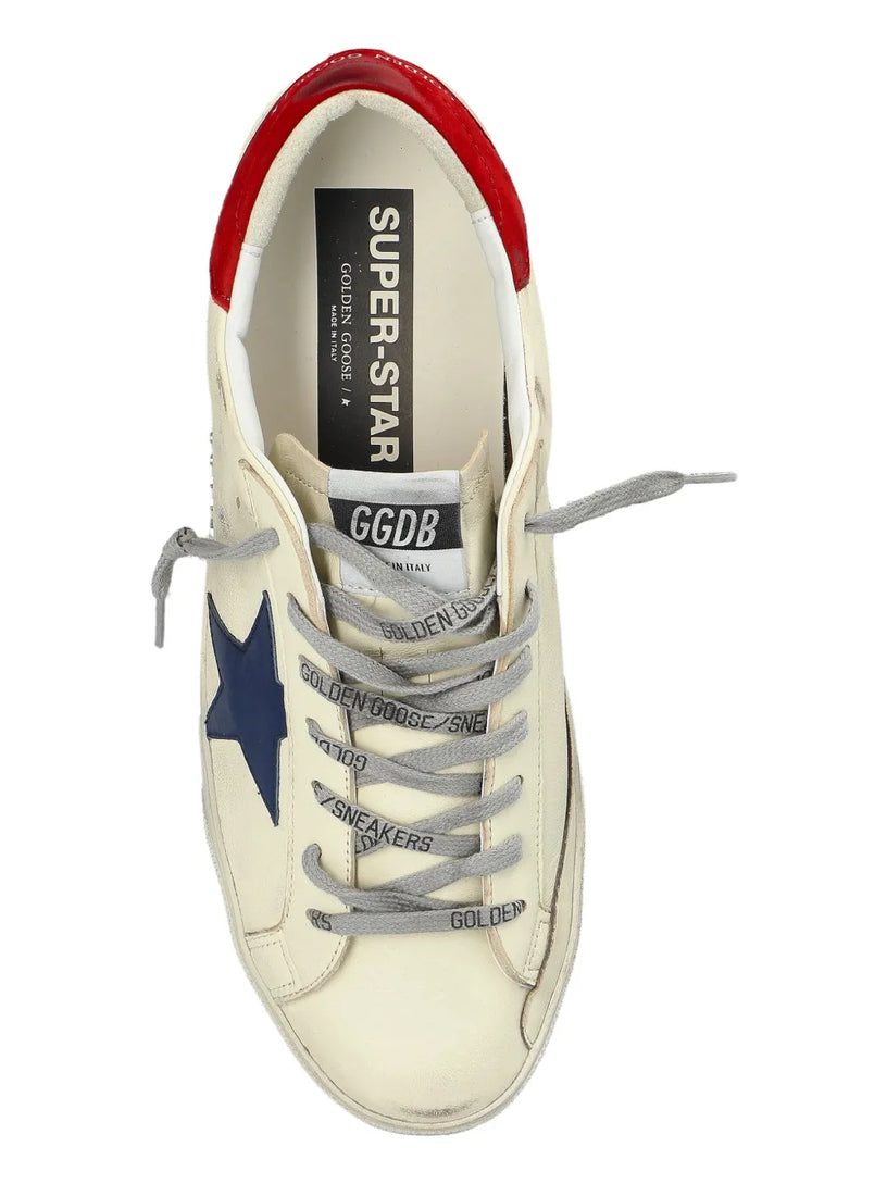 Super-Star in leather with leather star and suede heel tab