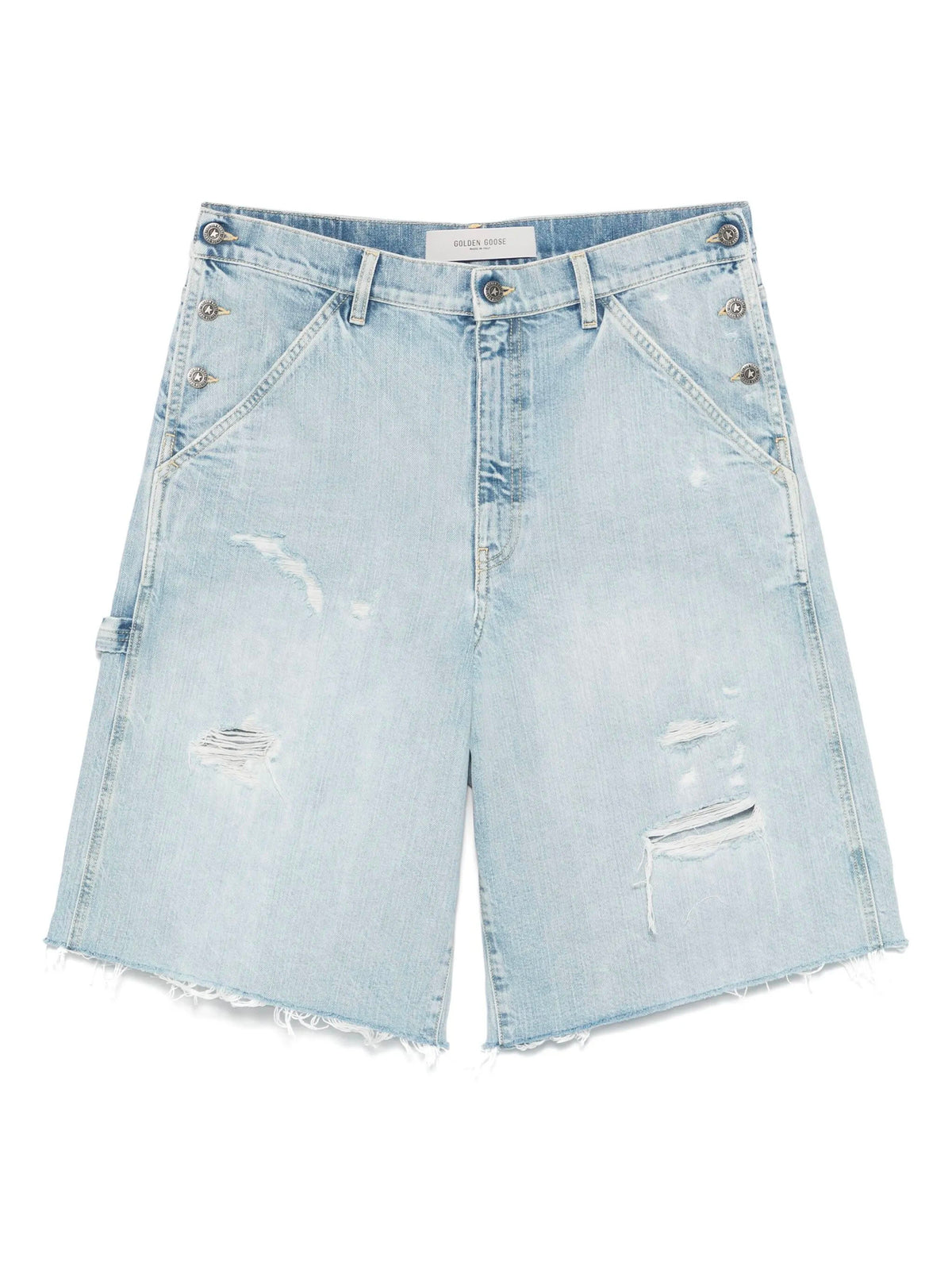 Denim Bermuda shorts with lived-in effect