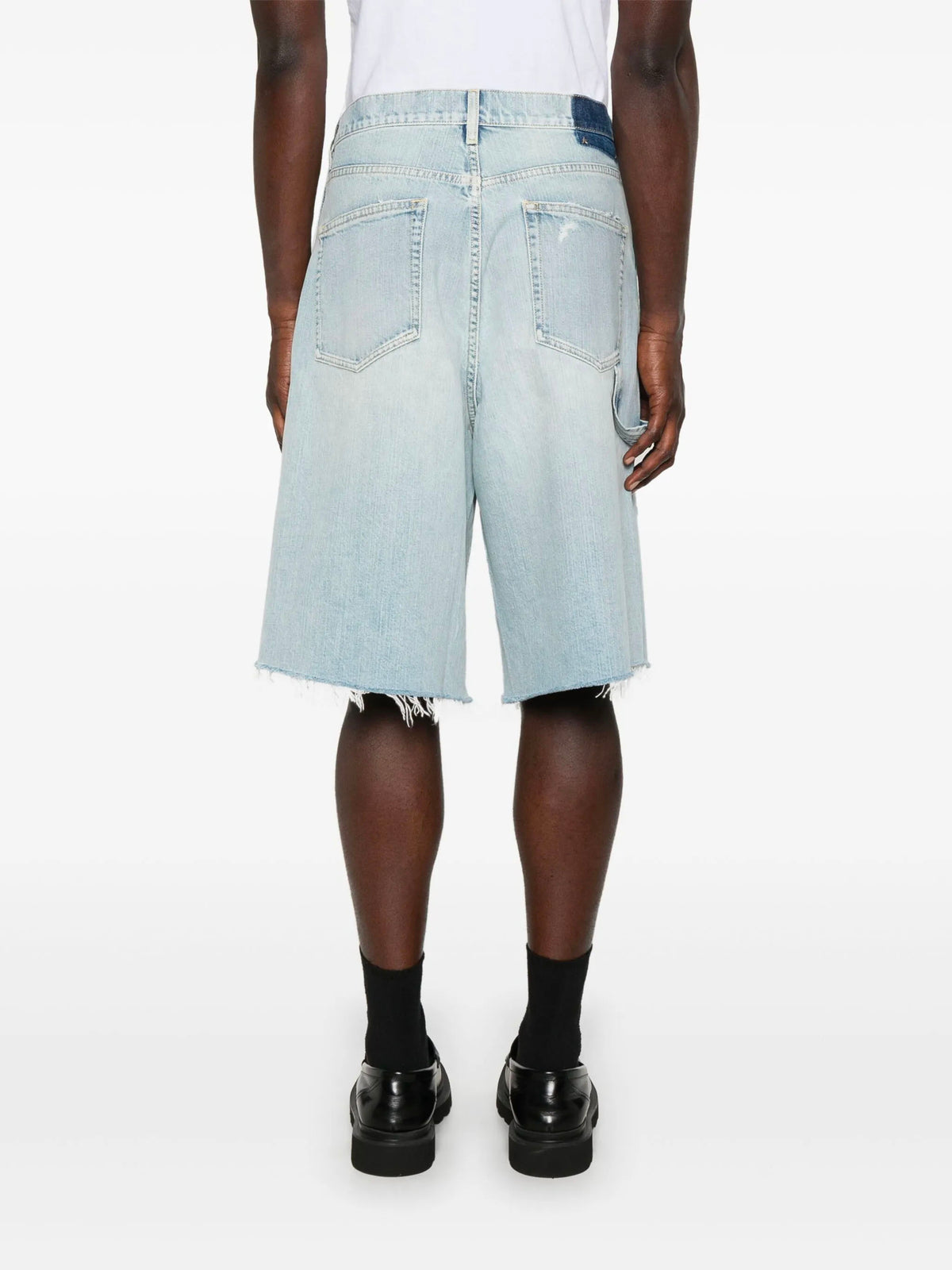 Denim Bermuda shorts with lived-in effect