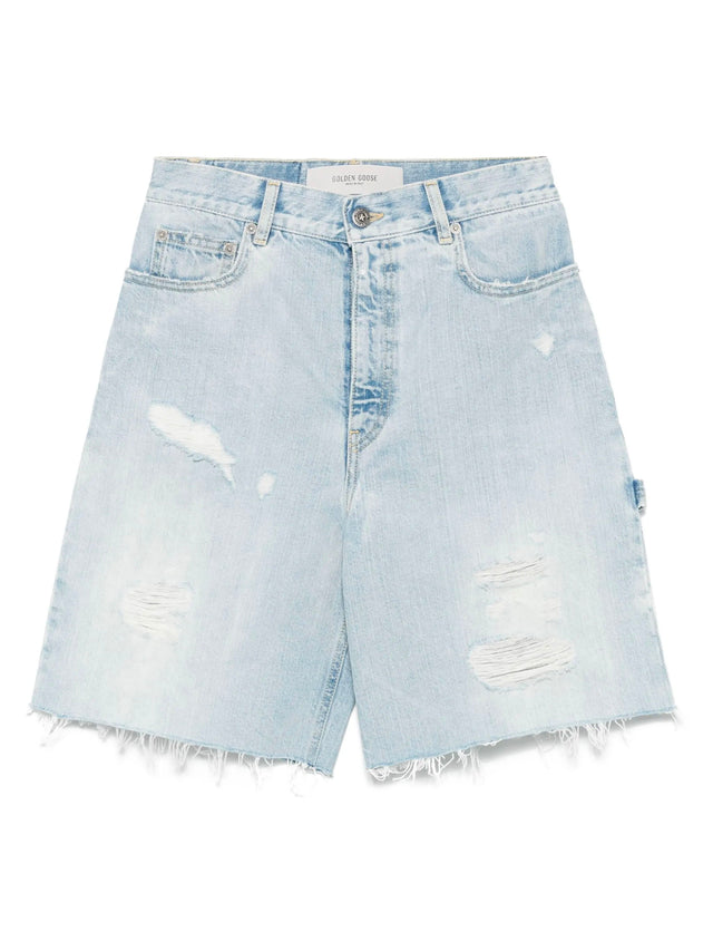 Bermuda shorts in lived-in effect denim