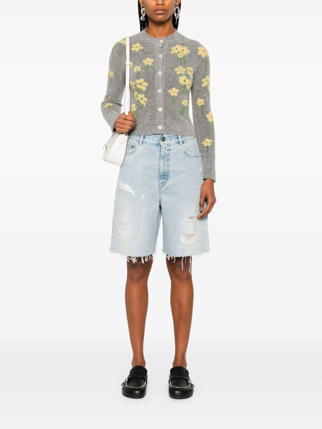 Bermuda shorts in lived-in effect denim