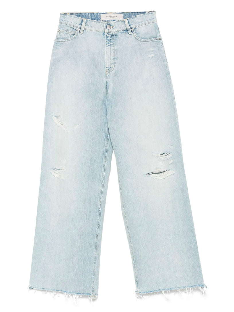 Pants in lived-in effect denim