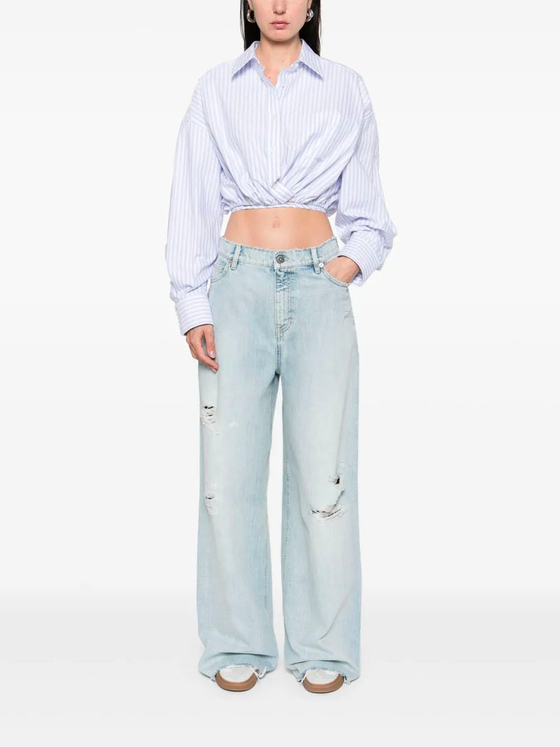 Pants in lived-in effect denim