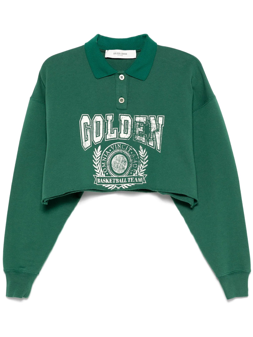 Cropped polo sweatshirt