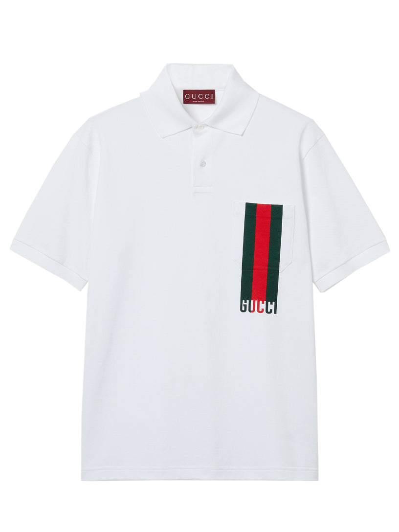 Polo shirt with print GUCCI Bianco Grifo210