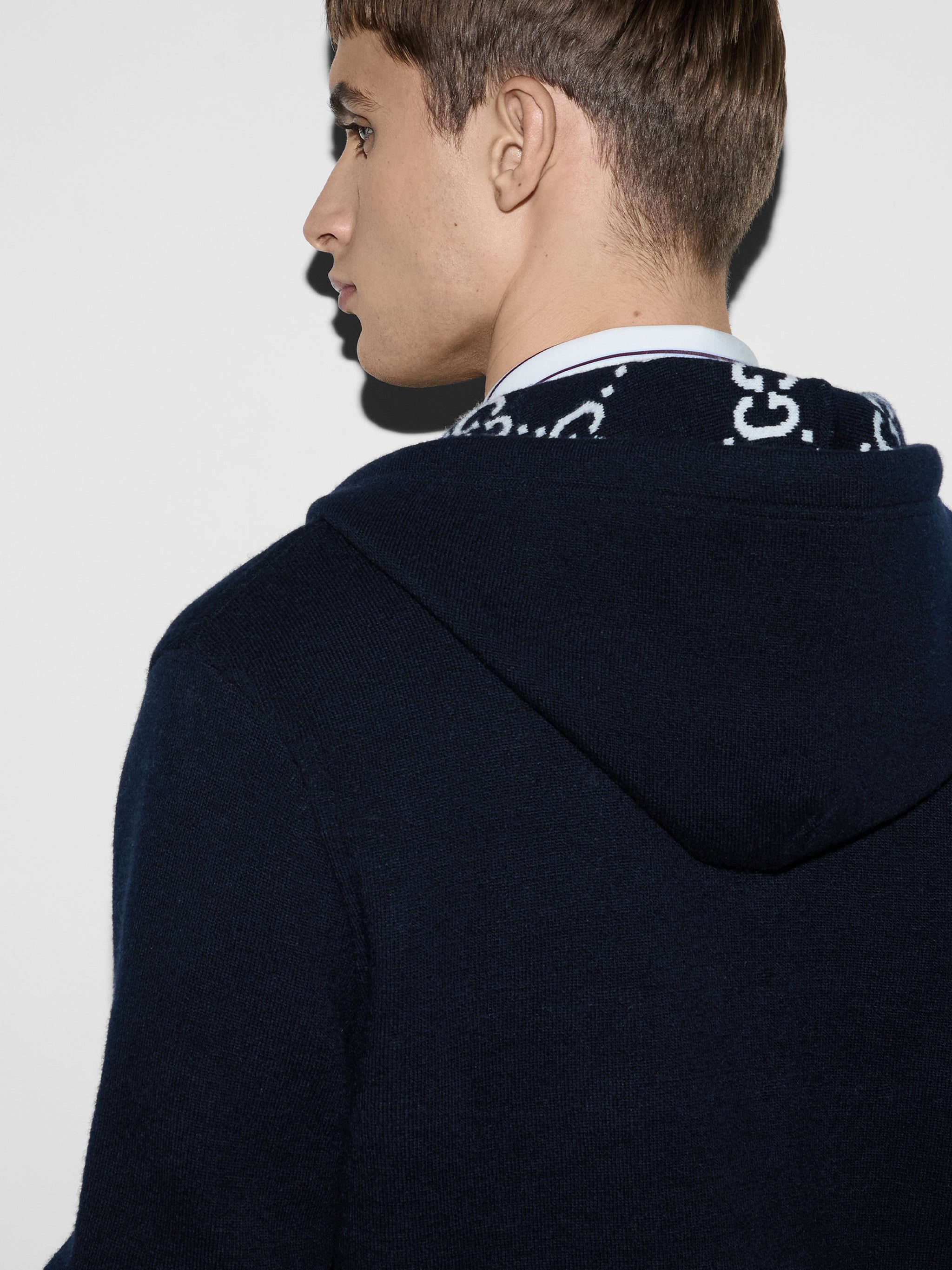 Reversible GG wool jacket GUCCI Blu | Grifo210