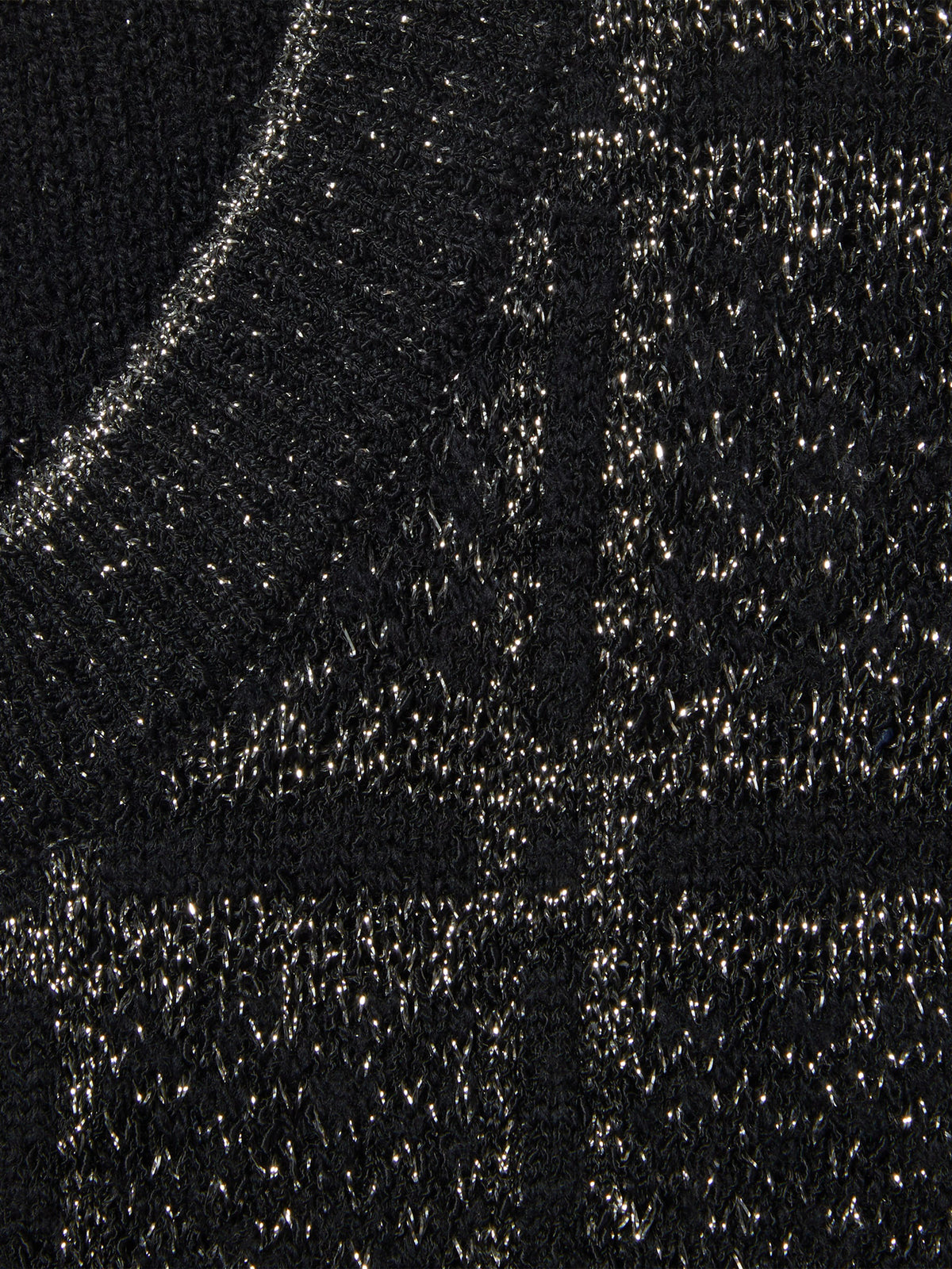 Wool and lamé check jacquard cardigan