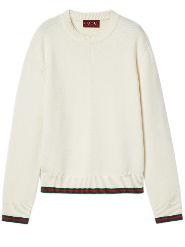 Wool and cashmere sweater with web