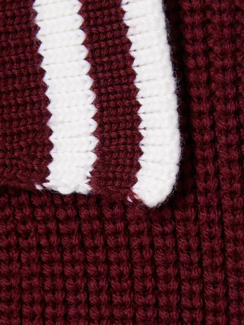 Knit wool cardigan with embroidery