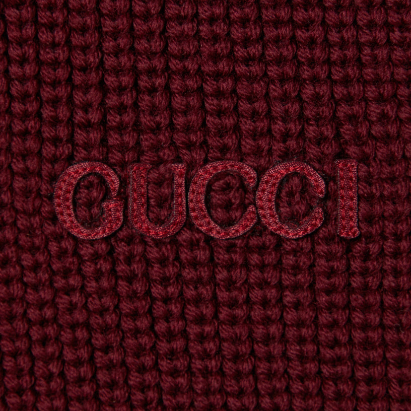 Knit wool cardigan with embroidery