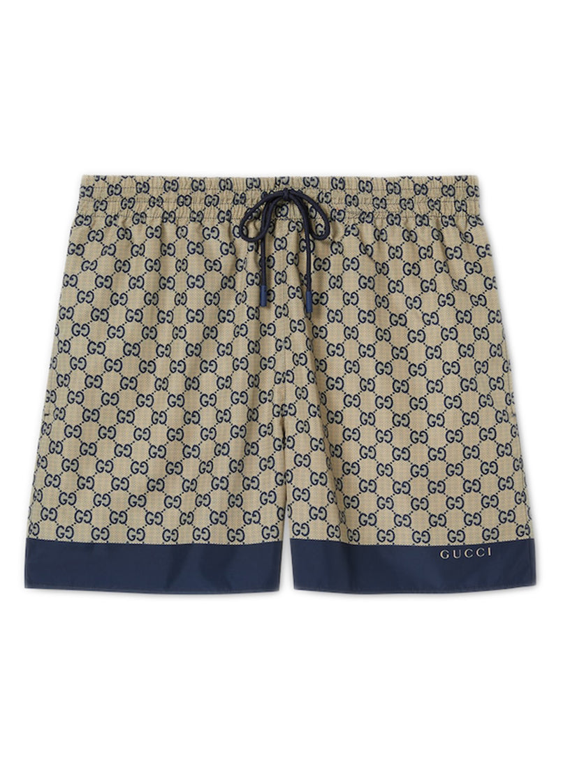 Printed technical poplin swimsuit