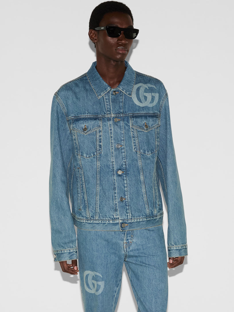 Lasered Double G denim jacket