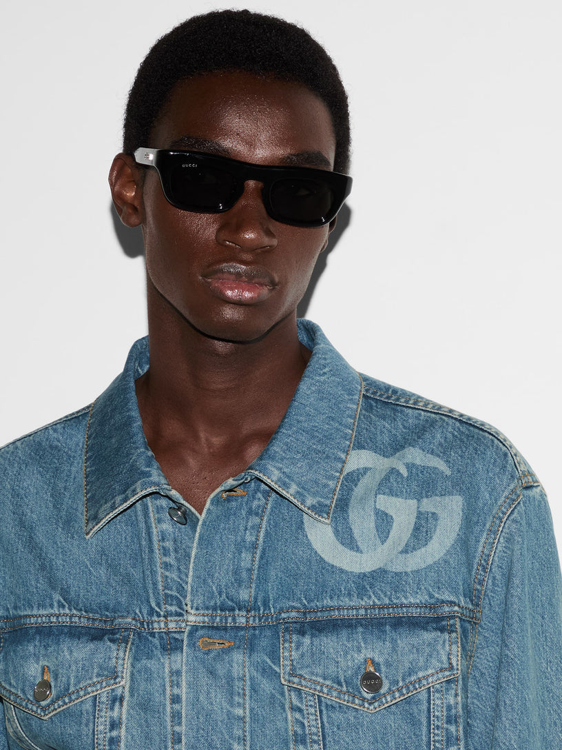 Lasered Double G denim jacket