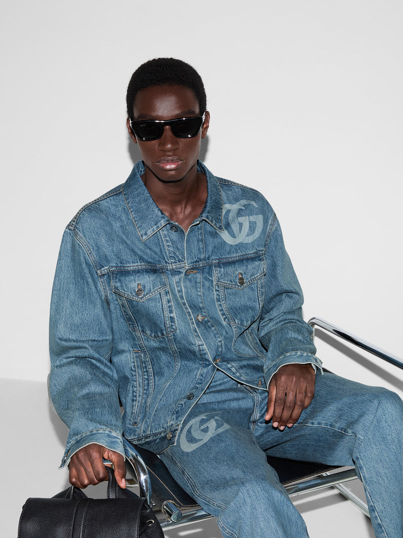 Lasered Double G denim jacket