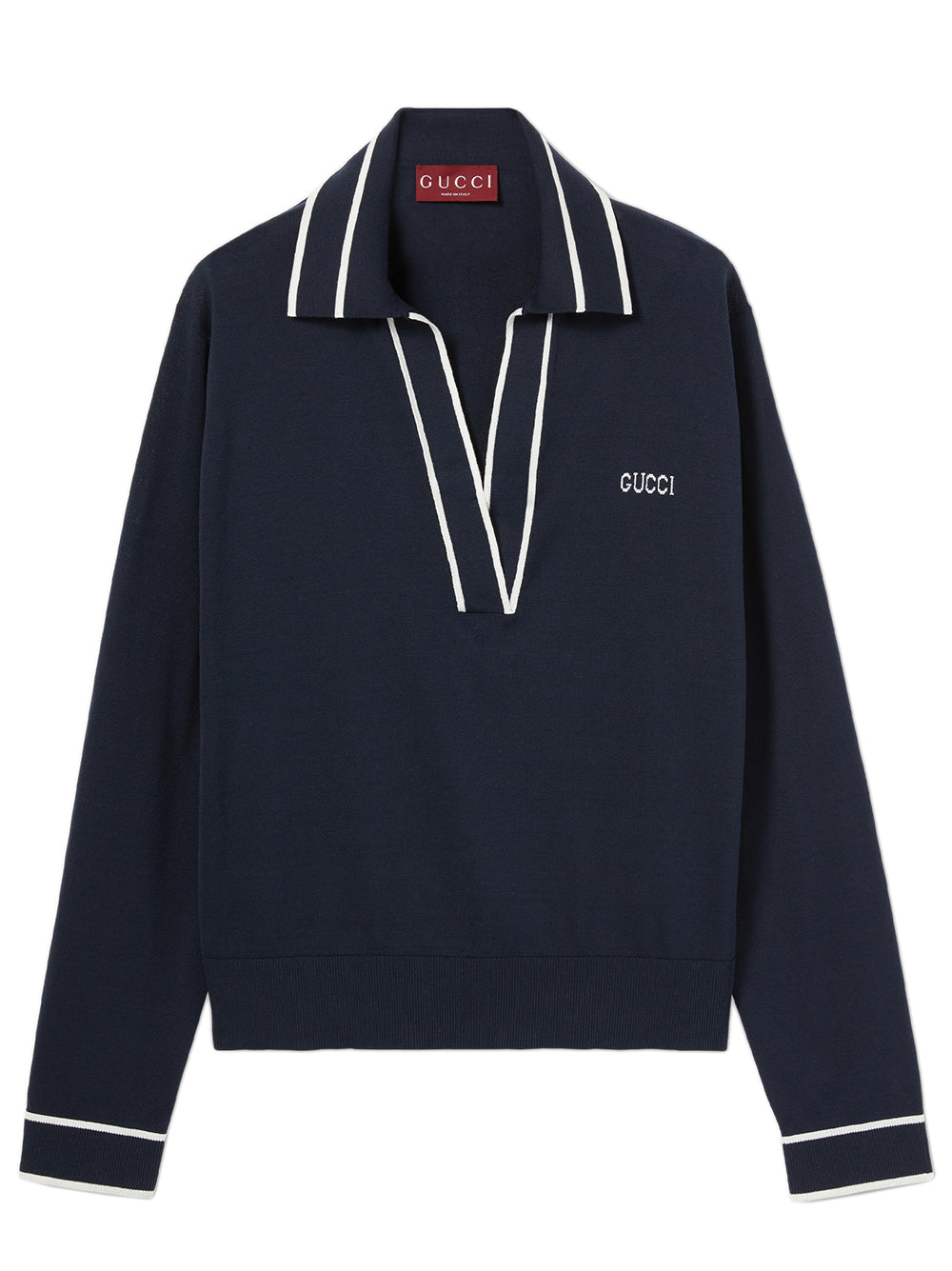Polo top with Gucci intarsia
