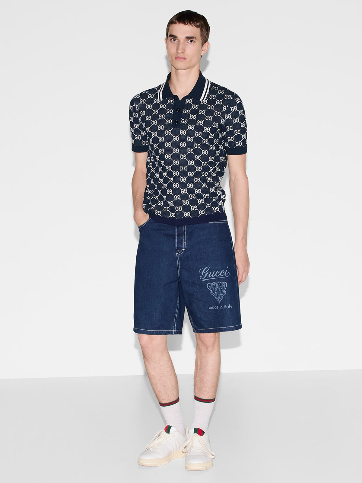 GG knit jacquard polo shirt
