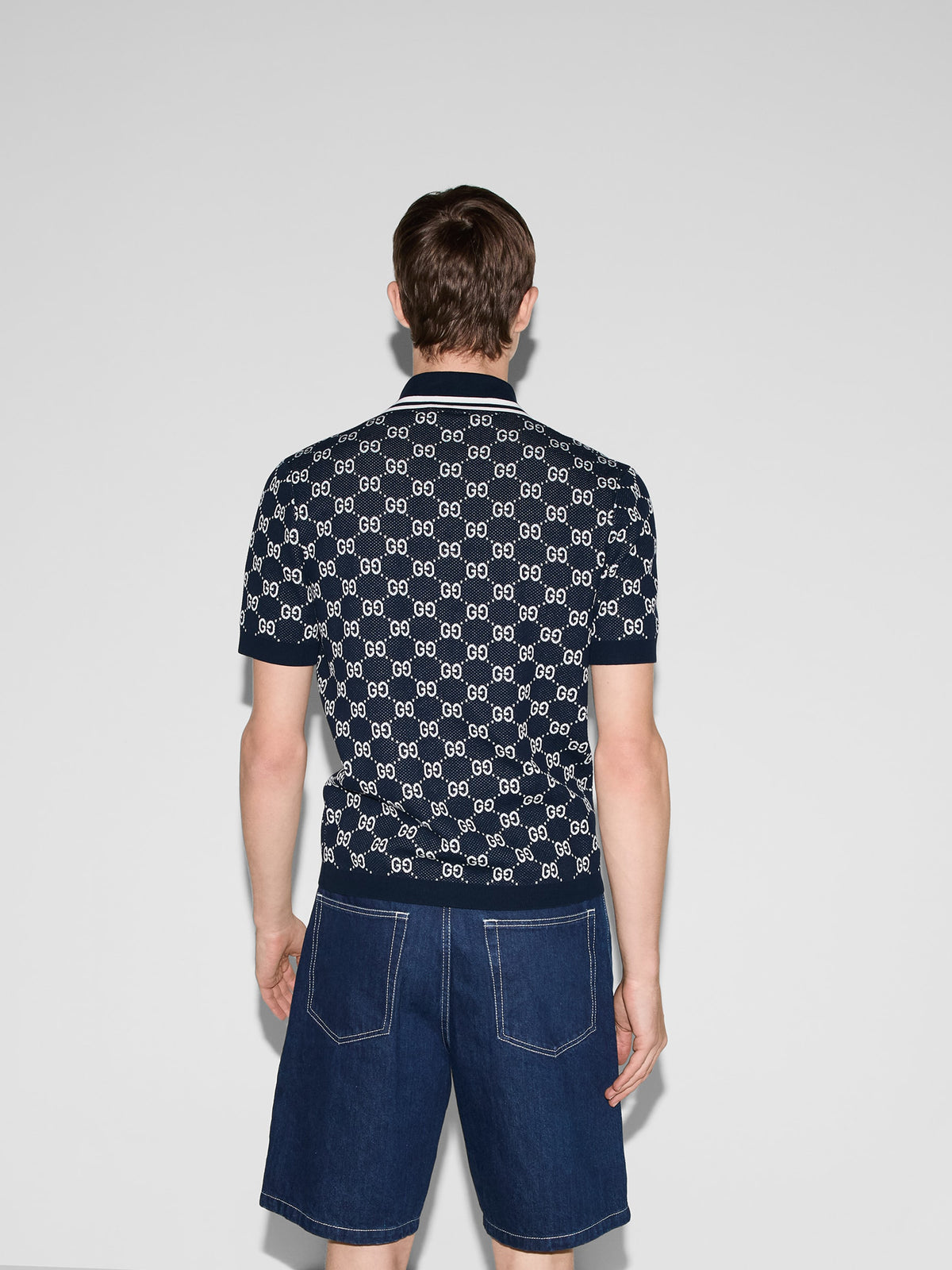 GG knit jacquard polo shirt